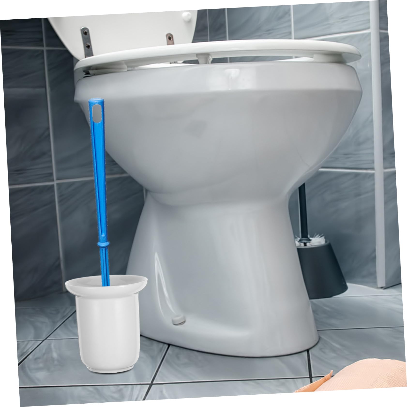 Wc Bürstenhalter aus Keramik in Weiß mit Matter Oberfläche
