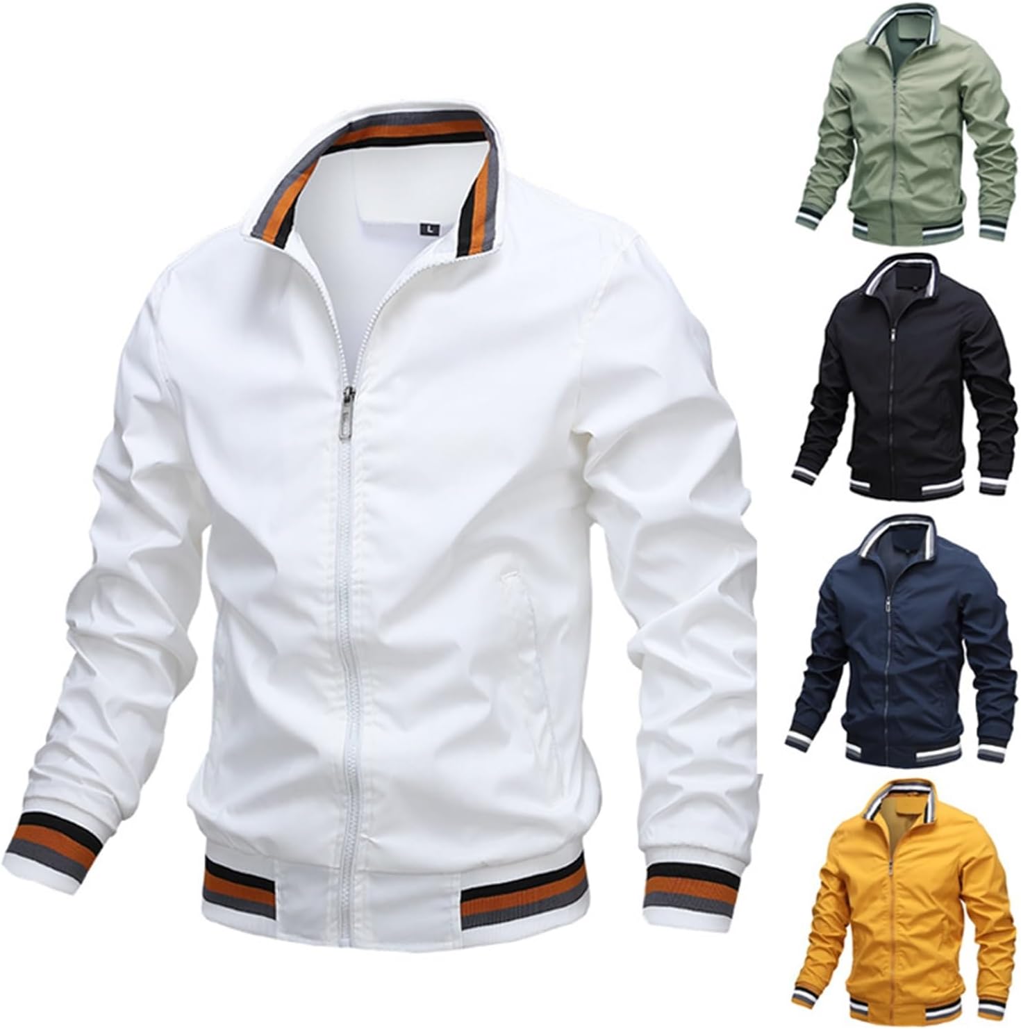 jacket Casual Men's Quilted Bomber Jacket Outdoor Windproof Warm Baseball Jackets Windbreaker Full Zip Biker Coats