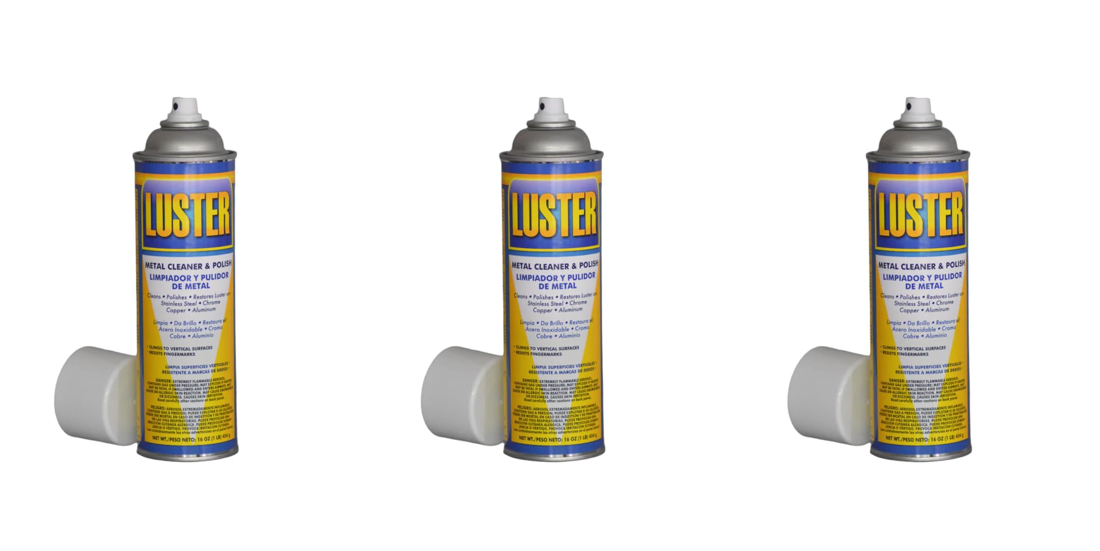Luster Metal Polish Aerosol - Water-Based Metal Cleaner | Removes Oil, Food Stains, Watermarks | Restores Shine to Stainless Steel, Chrome, Copper, Aluminum | No Greasy Film or Fingerprints (3)