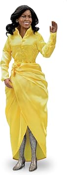 The Ashton-Drake Galleries Michelle Obama Portrait Doll, 15 Inch Collectors Edition, Yellow Dress with Gold Boots, Ashton-Drake