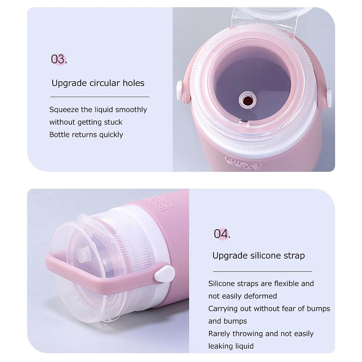 ZURATO Travel Size Toiletries Bottles Silicone Leak Proof Refillable Containers