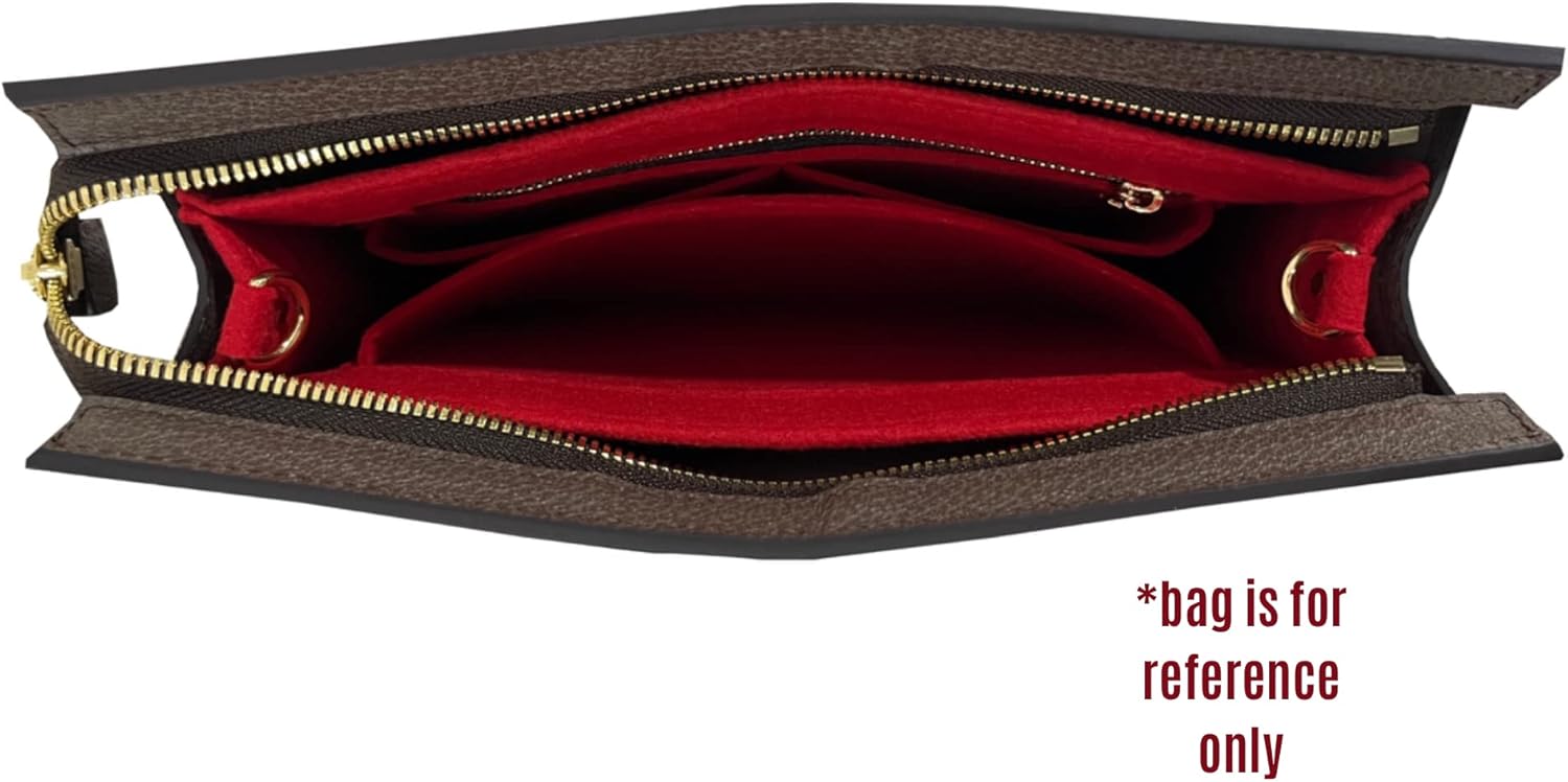 Divitize Premium Conversion Kit compatible with Ophidia Pouch Insert — Handmade Perfect Fit, Durable Quality Felt Insert with 120cm - 47" Gold Chain, Easy to Install + Extended D Rings (Sunrise Red)