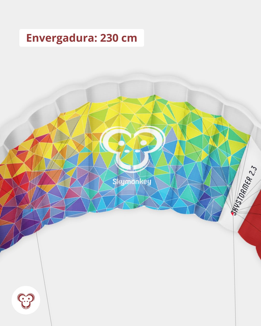 Skymonkey Skystormer Parafoil Cometa acrobática Ready 2 Fly - 180 cm / 230 cm Envergadura — view 2