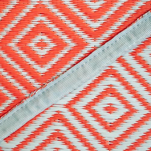 Life Under Canvas Half Moon Semi Circular Bell Tent Mat Rug Floor Covering 3 to 5 Meter's (Orange & Grey, 5M)