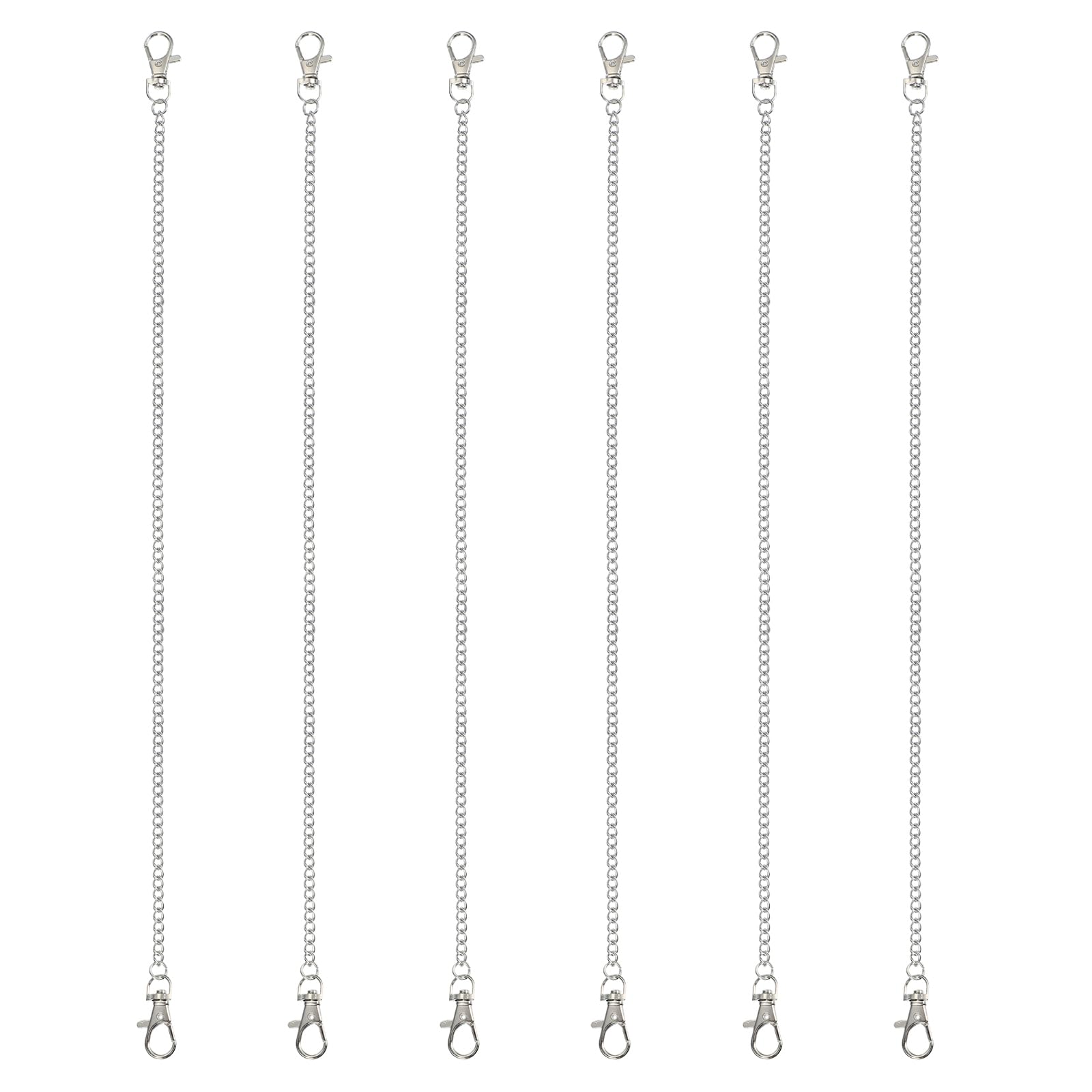 PATIKIL Hanging Chains with Lobster Clasp, 6 Pcs Plant Hangers for Bird Feeders Planters Lanterns Wind Chimes Chalkboards and Ornaments, Silver