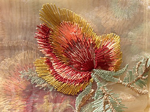Style Selections 84-In L Light Filtering Floral Antique Rod Pocket Window Sheer Curtain #TOP1