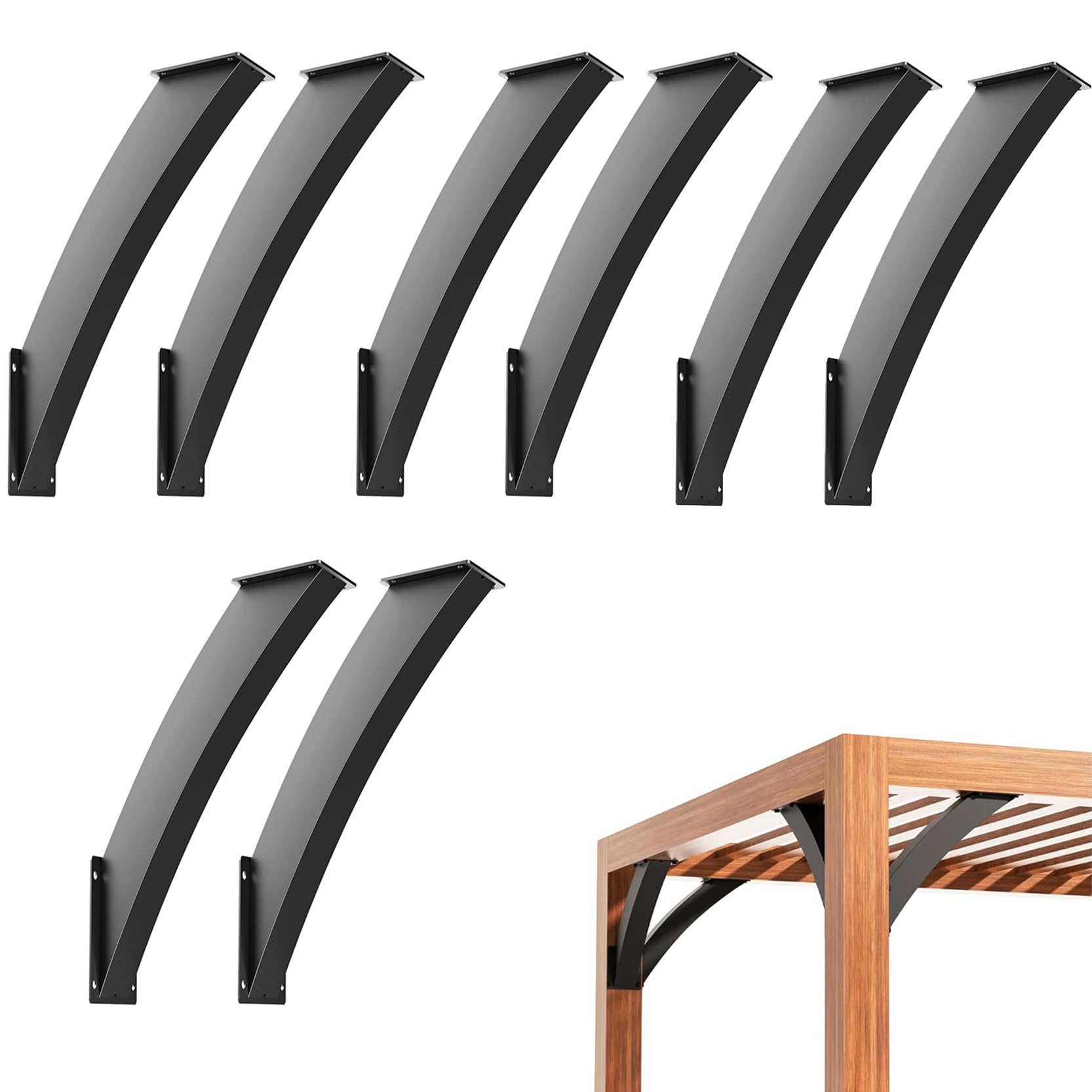 LQSYBHD Heavy Duty Connector 45 Degree Angle Support Brackets,Pergola Kit for Wooden Structures Support 45 Degree Pergola Bracket Wooden Structures Support(Color:8pack)
