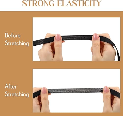 Vista 21 de Shappy Banda elástica para coser de punto (1/2 pulgada x 11 yardas, blanco)