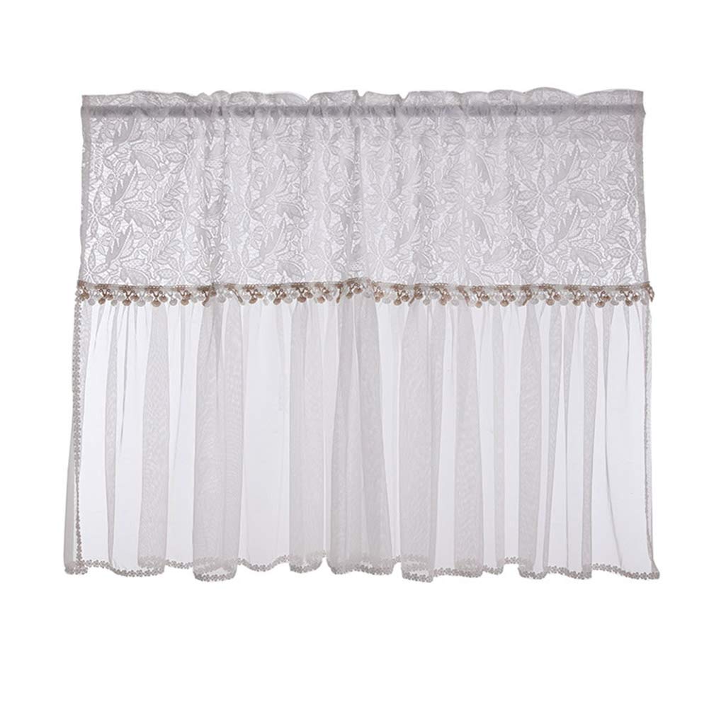 Rideau en dentelle blanche anti-poussière | Rideau court pour porte armoire et placard