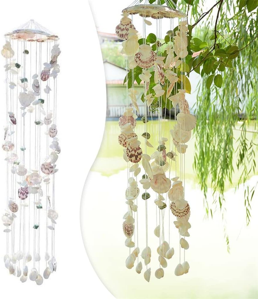 Wind Chimes for Garden Decoration, for Outdoor Areas, Mediterranean Interior, with Natural Shell, Gift for Girls and Bedroom (Color : A, Size (A