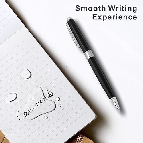 Miniatura 2 de Cambond Bolígrafos negros - Bolígrafos de bola agradables para oficina, para regalo, negocios, hombres, policía, asistentes de vuelo, retráctiles