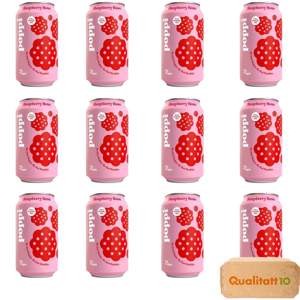 Popi Sparkling Prebiotic Raspberry Rose Soda Cans 12 Fl Oz | Desertcart ...
