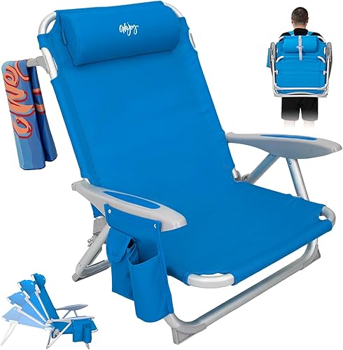 Miniatura 11 de #WEJOY Silla de Playa para Adultos, Posición Reclinable Ajustable, Se Recuesta Completamente, Ligera, Plegable, Portátil, Silla de Aluminio con #C