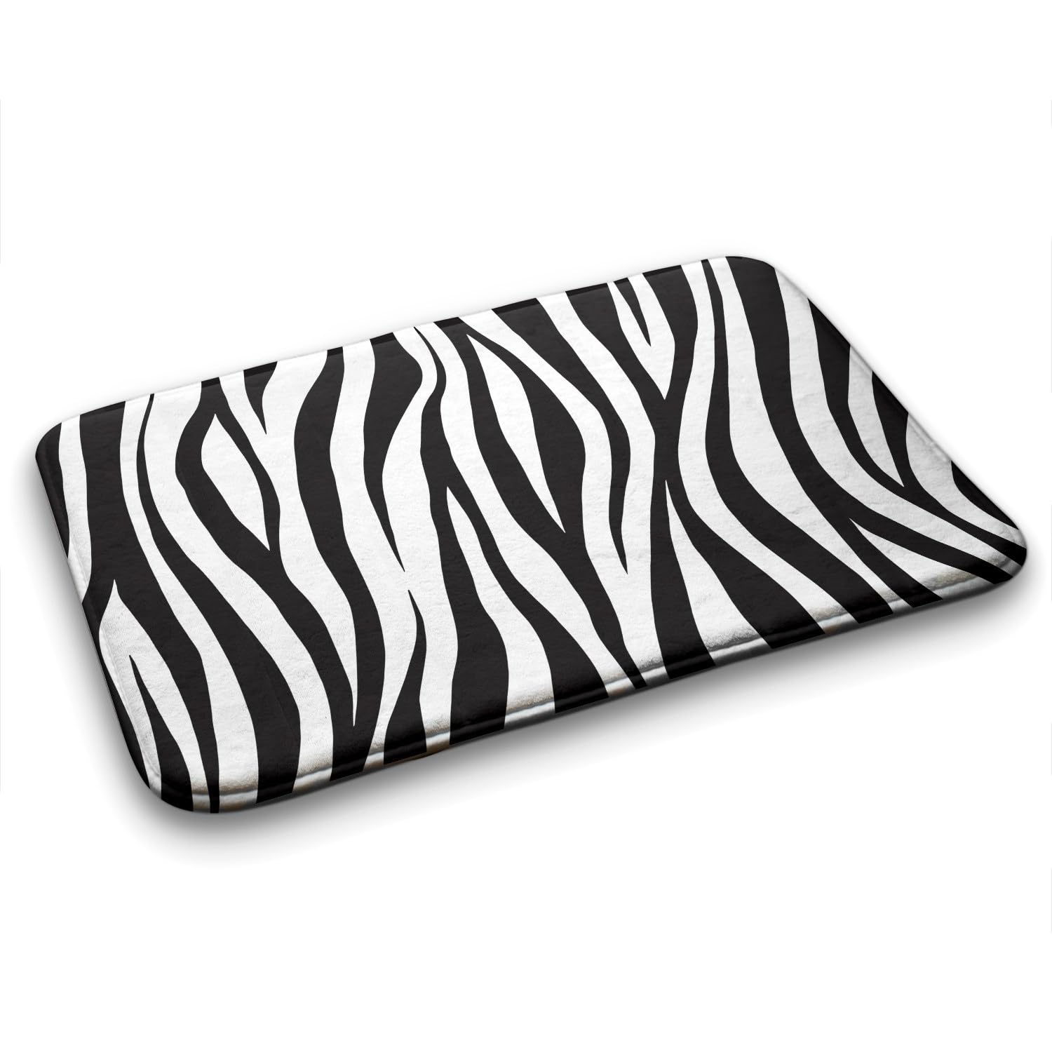 Tapis de salle de bains rectangulaire 90x60 antidérapant imperméable rayures zèbres Tulup
