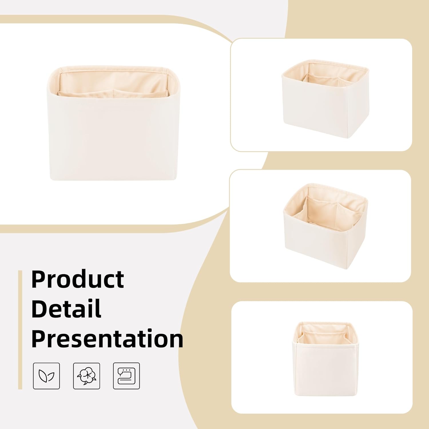 DGAZ Purse Organizer Silky Smooth For Picotin 18/22/26 Bags,Silk,Luxury Handbag Tote in Bag Shapers, Women(Craie,PC26) - Image 6