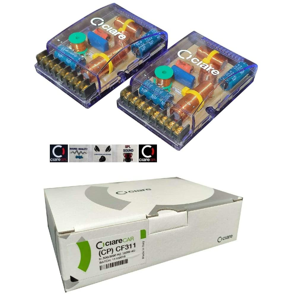 2 CIARE CF311 crossover passivi 4 ohm 160 watt rms predisposizione auto per sistema a 3 vie woofer midrange tweeter porte portiere sportelli, coppia + 5 sticker omaggio