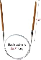 Vista 2 de Weabetfu Aguja de tejer circular de bambú, longitud de 32 pulgadas para proyectos de manualidades DIY y cualquier proyecto de tejido con hilo