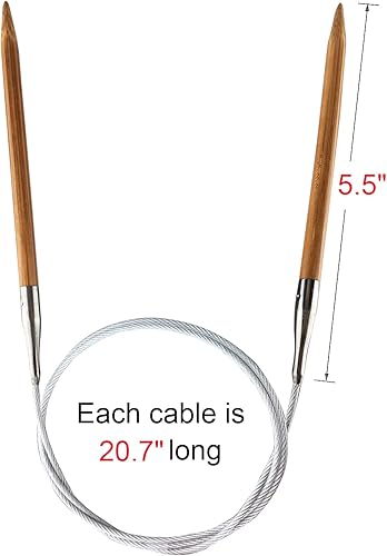 Miniatura 2 de Weabetfu Aguja de punto circular de bambú, 32 pulgadas de longitud para proyectos creativos hechos a mano y cualquier proyecto de hilo de tejido,