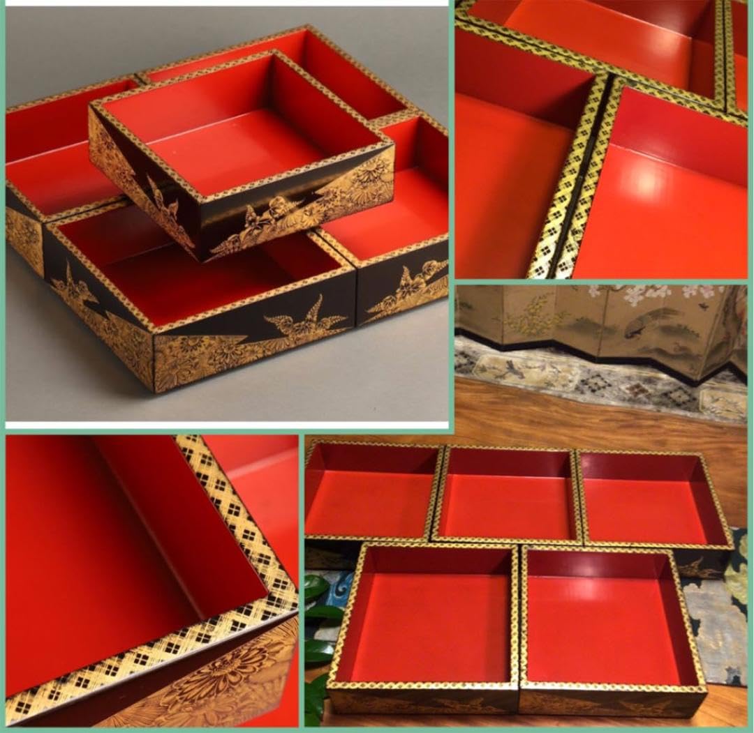 Amazon.co.jp: 特別出品木製輪島塗 沈金 菊に桐紋様 片身代わり台付 5