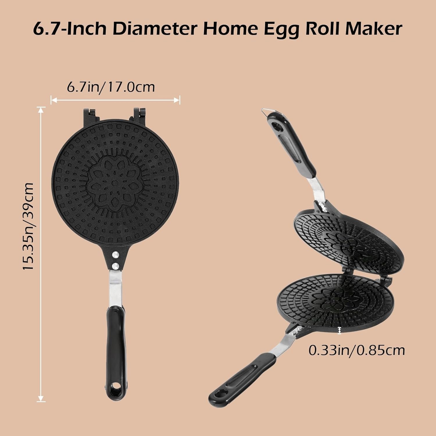 Dyna-Living 80W Chocolate Melting Pot & 6.7'' Waffle Cone Maker for Home Use