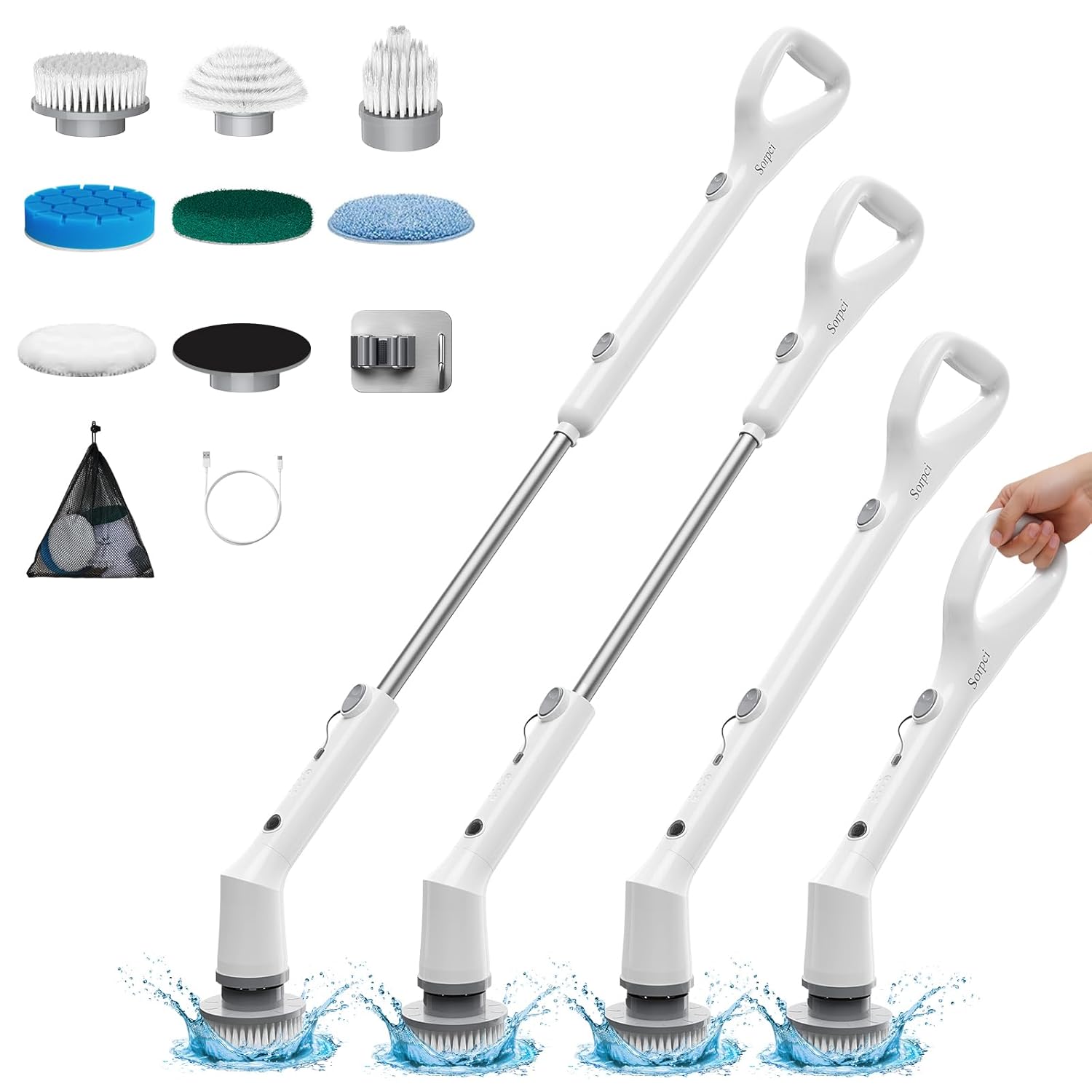 Electric Spin Scrubber 2025 New Cordless Cleaning Brush Shower Cleaning Brush with 7 Replaceable Brush Heads Power Scrubber