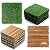 24 Pcs Hardwood Interlocking Patio Deck Tile and Artificial Grass Tile Waterproof Wood Flooring Tile Interlocking Turf Tile Outdoor Self Draining Tile for Balcony Garden Patio Lawn, 12x12 in