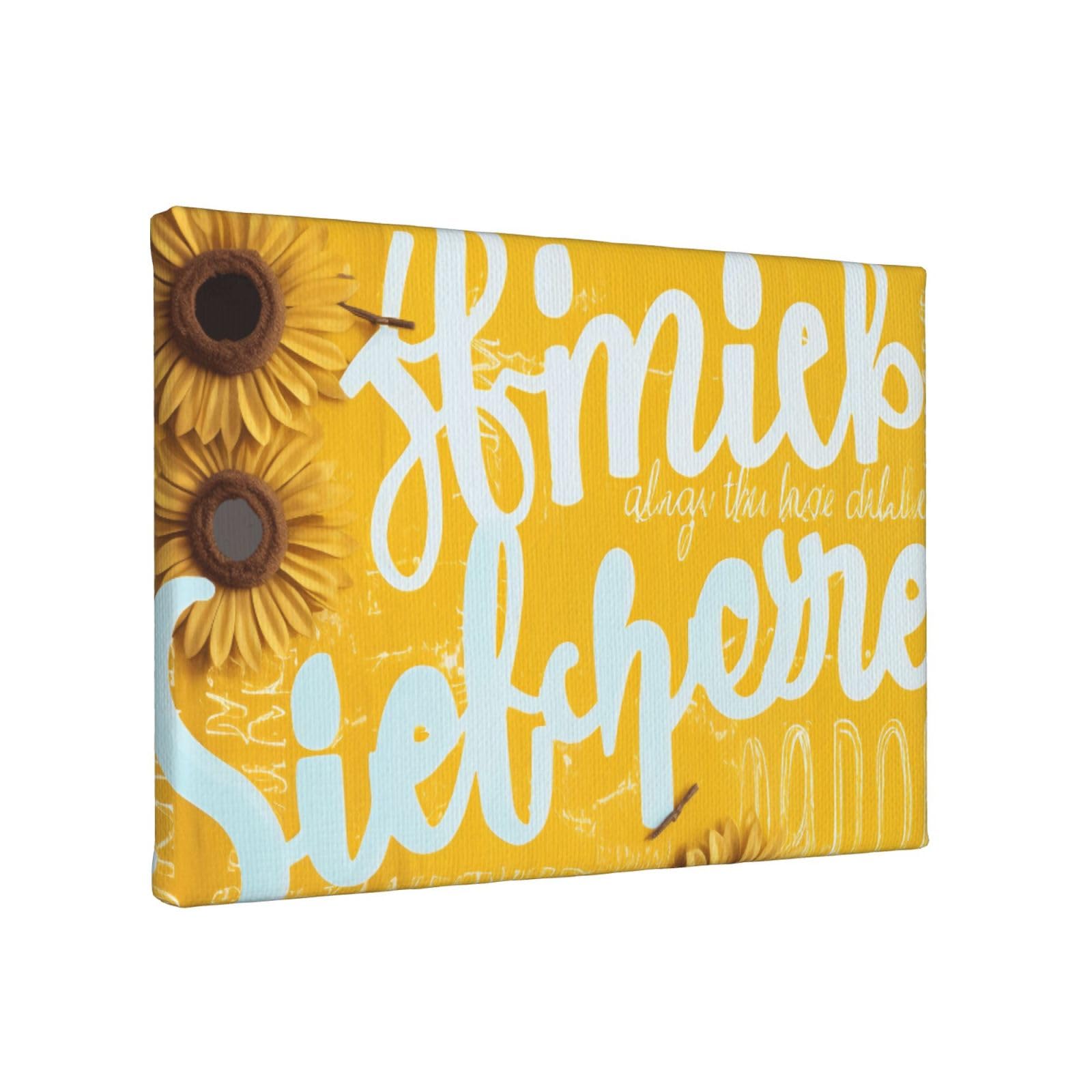 YKLJG Goodlooking Hello Sunshine Printed Wall Art Canvas Painting 30x20 CM Wooden Framed Picture Painting Artwork Prints for Bedroom Kitchen Home Office Decor
