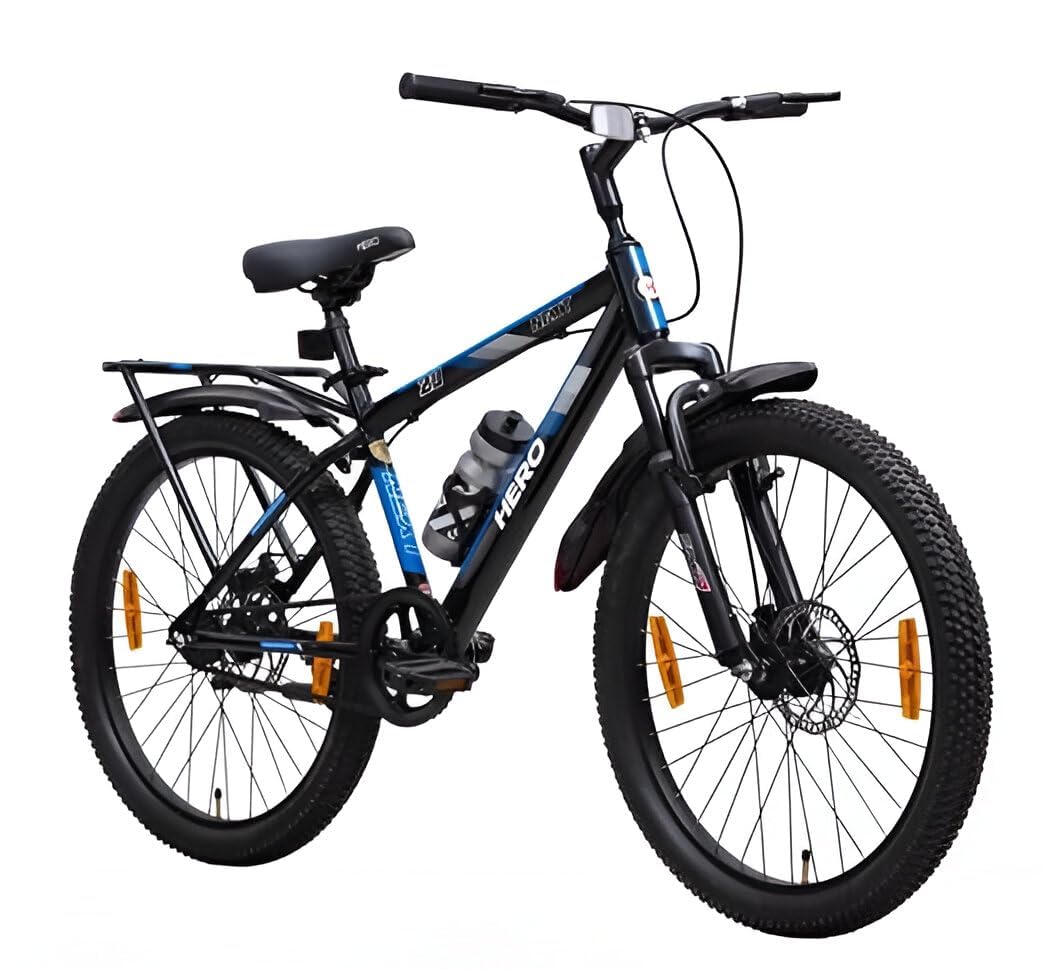 Hero Next 2.0 Mountain Bike | Front Suspension | Dual DISC Brakes | Integrated Carrier (Black) (24T)-picture-18