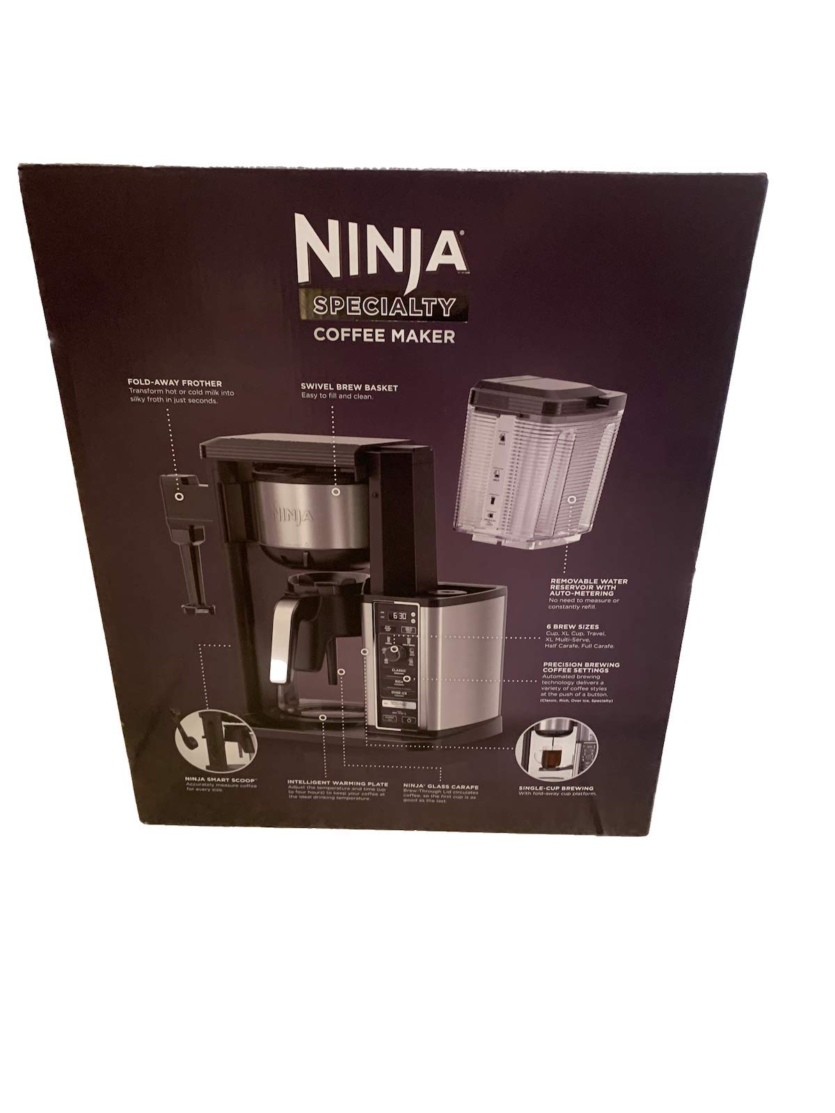 Buy Ninja Specialty Coffee Maker CM400, Removable Water Reservoir, Glass Carafe, SingleCup