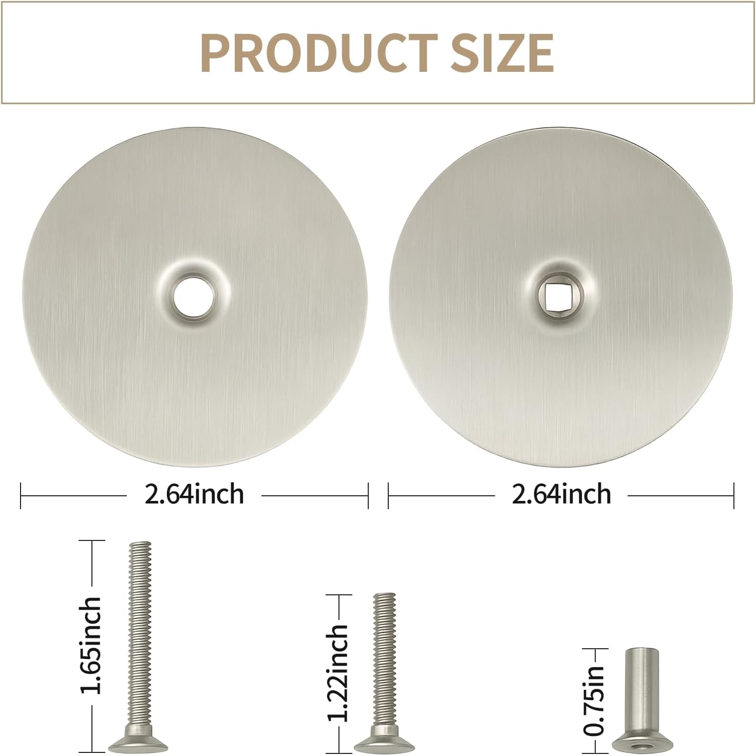 1 Pack Door Hole Cover Plate,Stainless Steel Deadbolt Cover Plate with Screws, Fits 2 5/8" Diameter Round Door Knob Hole, Easy Installation for Privacy and Security (Sliver)