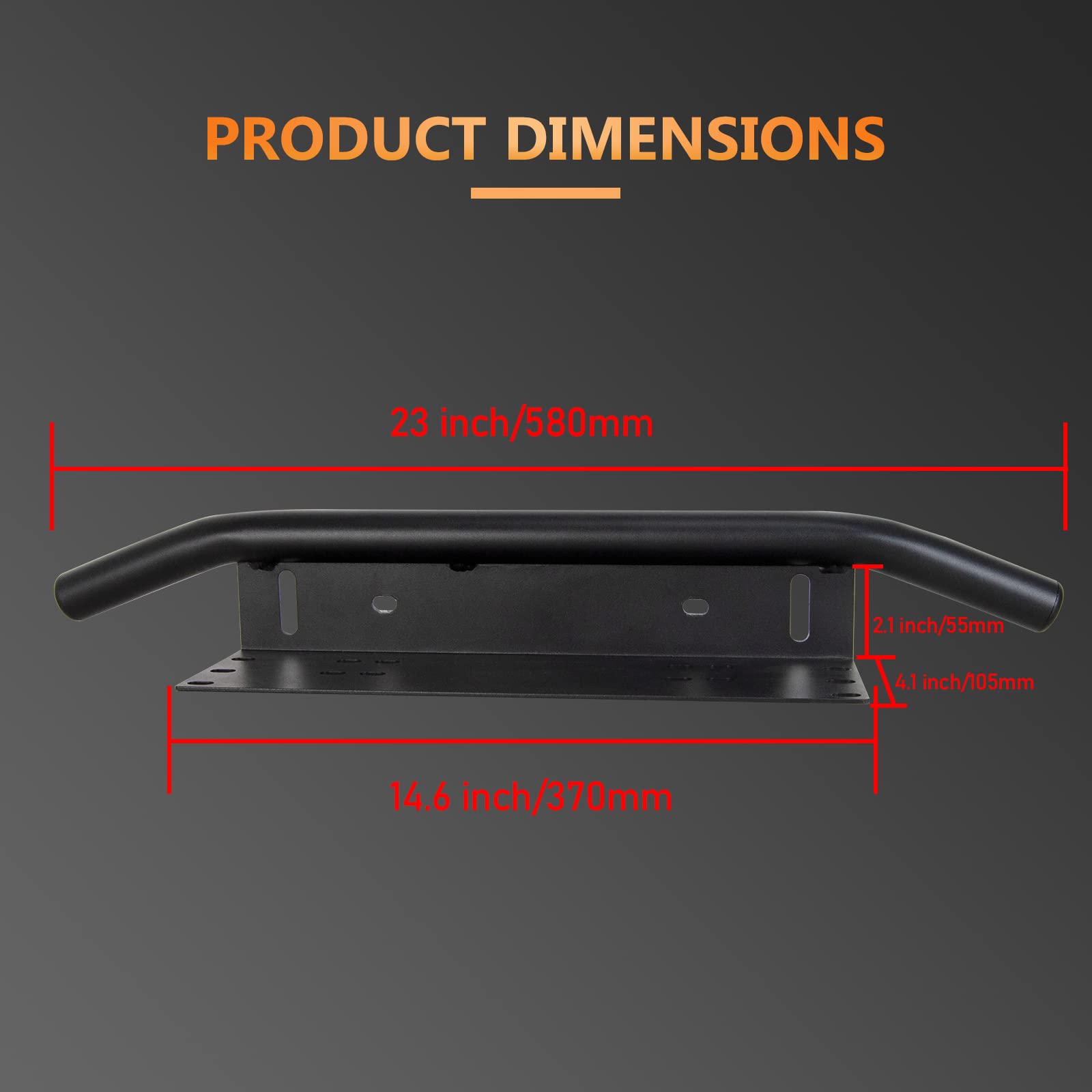 RIGIDON Listwa oświetleniowa LED 45,7 cm 108 W z uchwytem montażowym tablicy rejestracyjnej, 12 V, zestaw przewodów, światła do jazdy terenowej, ciężarówki, SUV-ów, 4 x 4, 6000 K białe oświetlenie samochodu