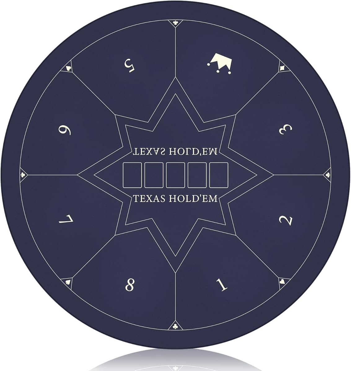 CONTINUE 47 x 47 Inch Poker Table Mat 8 Players Texas Hold'em Poker Mat Professional Poker Mat Anti-Slip Rubber Poker Table Top Layout with Carrying Bag for Poker Games, Blackjack, Casino