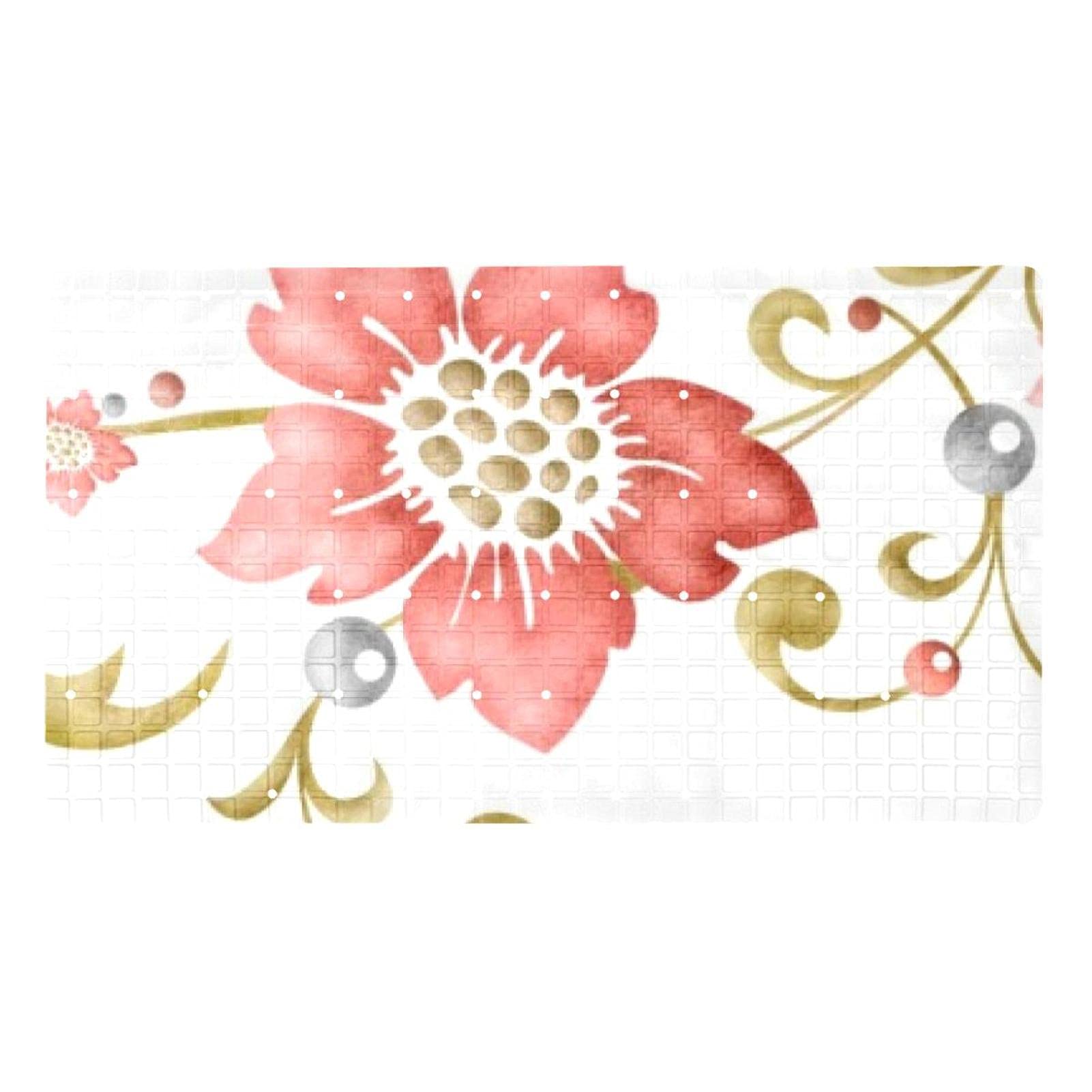 Tapis de douche antidérapant Happy Life lavable pour baignoire familiale