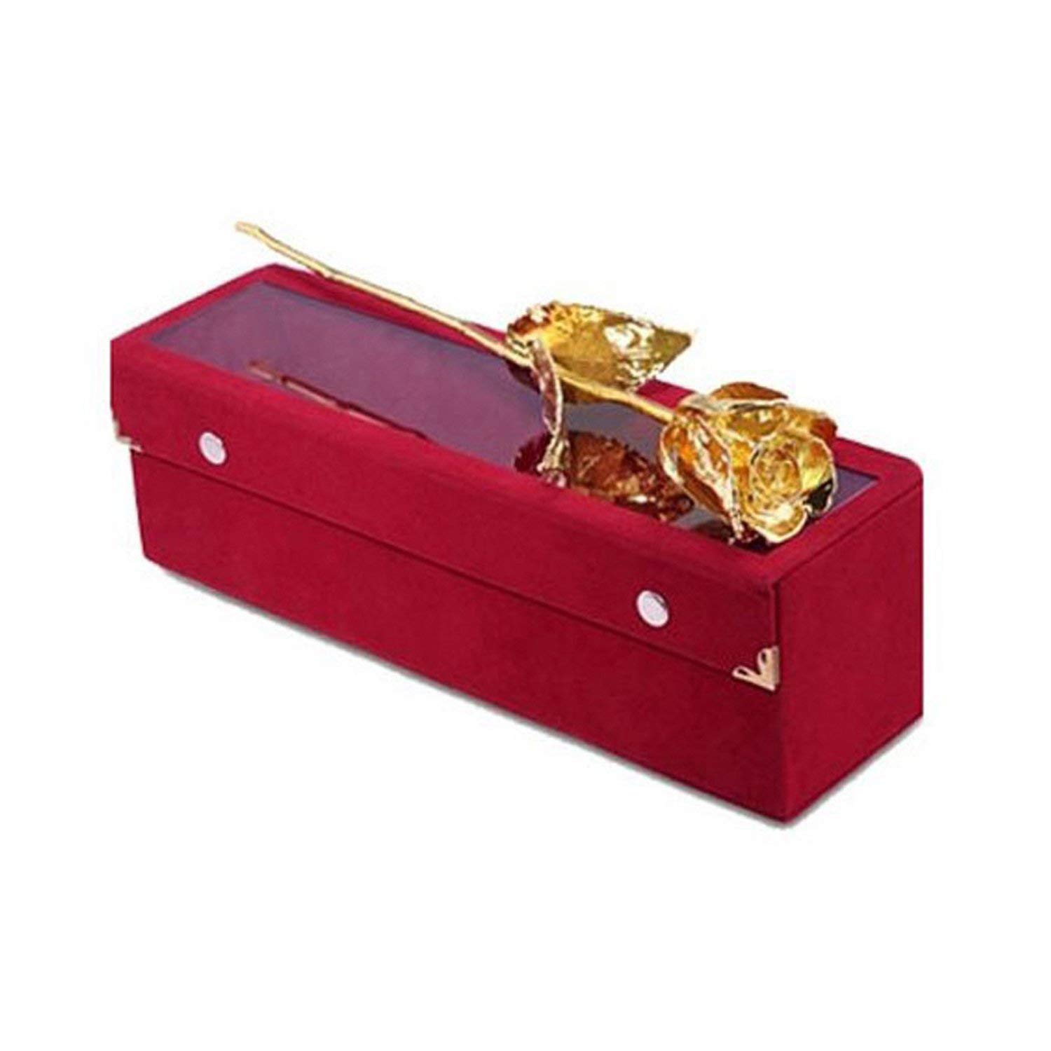 LAVANAYA SILVER® - Eternity Gold Dipped Real Rose in Exclusive Velvet Box - Romantic Valentine's Day | Birthday | Anniversary Gift for Wife | Girlfriend | Lover -Preserved Forever Rose Flower - 28 C M-image-34