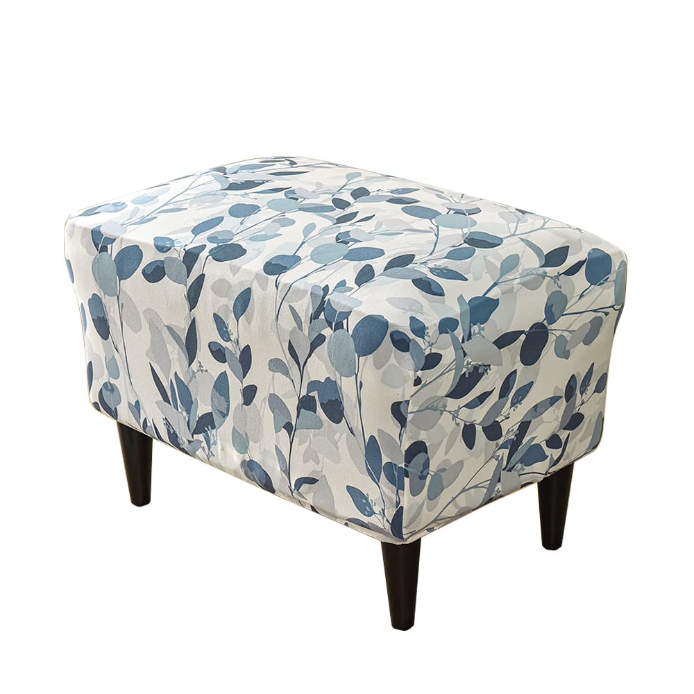 Meigeh Jian Qiu Wingback Chair Slipcovers Armchair Covers Printed Wingback Armchair Cover Ottoman Covers Stretch Rectangle Foot Stool Cover Pouffe Cover