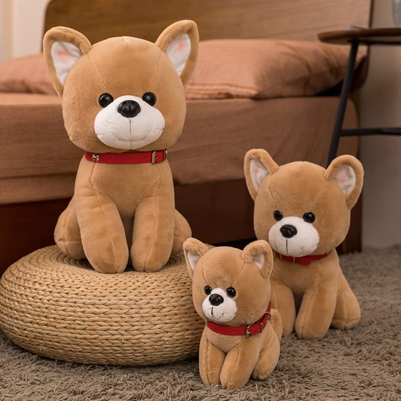 Lindo Juguete de Peluche Shiba Inu Perro Realista Almohada de Peluche Muñeca de Animales de Peluche para niños Niños Regalo de cumpleaños de Navidad Blanco 45cm