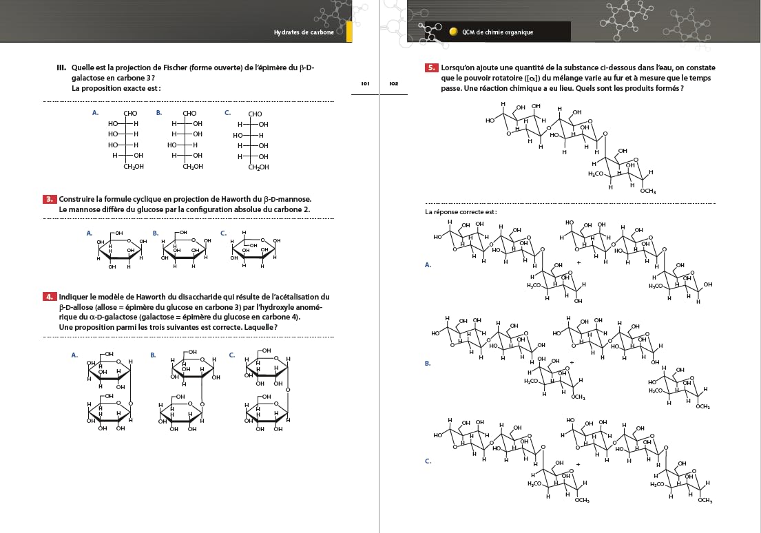 QCM de chimie organique: 1er cycle des études médicales