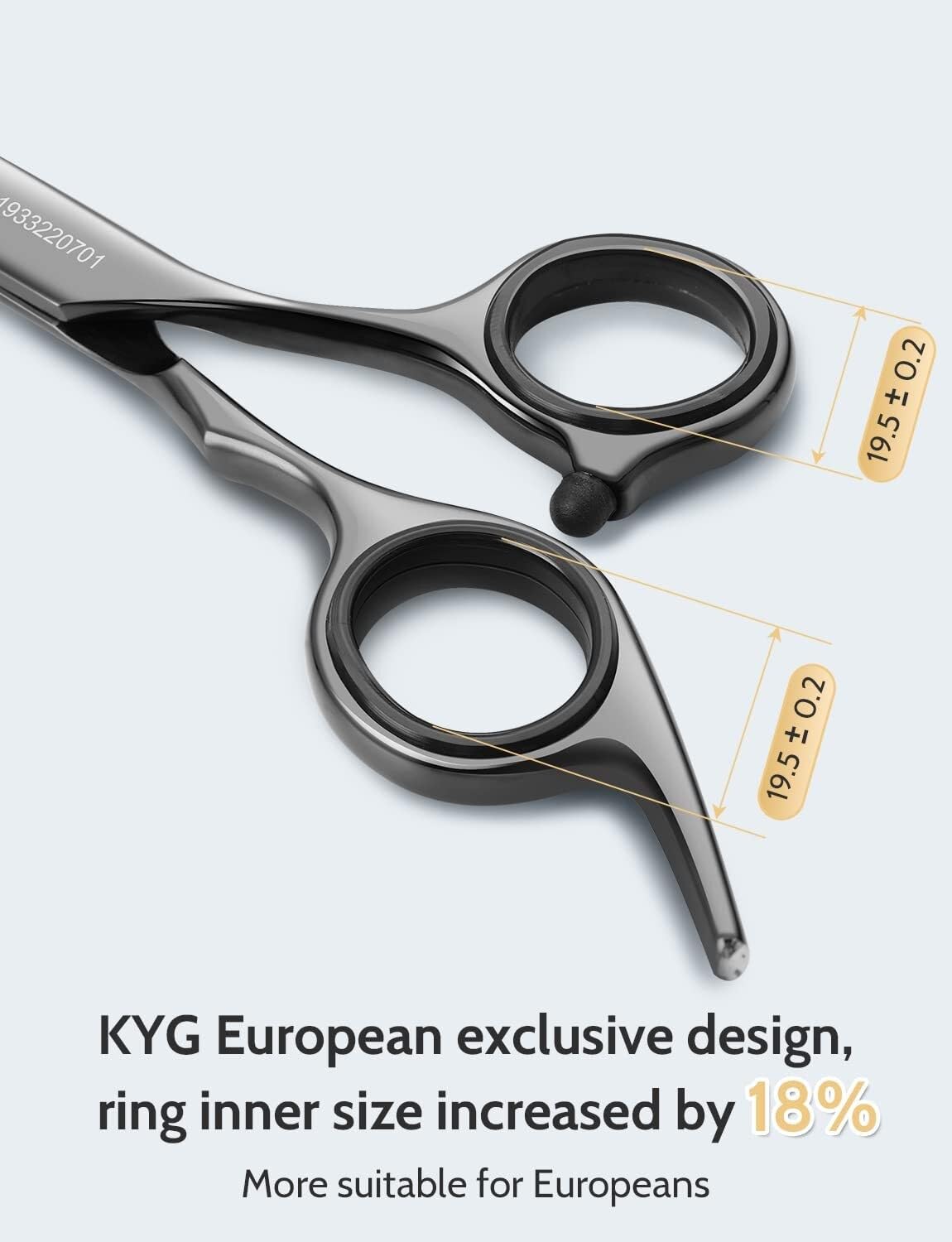 Tijeras profesionales para cortar el cabello - Tijeras de barbero de acero inoxidable de 6.5" para un corte preciso