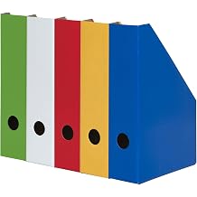 Landre Magazine File A4 Sturdy Cardboard 7cm Wide 5 Colours Pack of 5