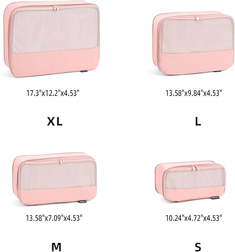 Vista 5 de Cubos de embalaje de compresión para artículos esenciales de viaje, organizadores de equipaje para equipaje de mano, bolsas de almacenamiento que