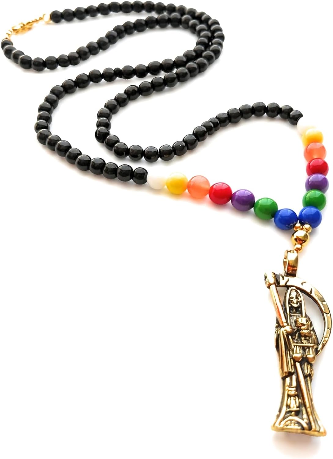 Chavarrieta Holy Death’s 7 powers rosary. Rosario 7 potencias de la Santa Muerte.