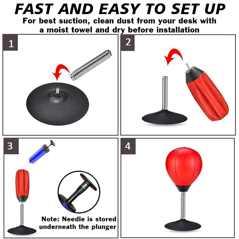 SPIRITUAL HOUSE Desk Punching Ball Auto Bouncing Back Pressure Relieve Toy Strong Suction Cup Free Standing Punching Boxing Ball Toy 3