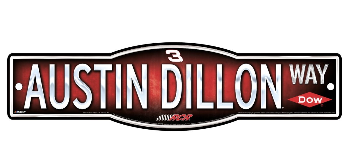 Wincraft Austin Dillon # 3 Street Sign 4" x 17" - NASCAR