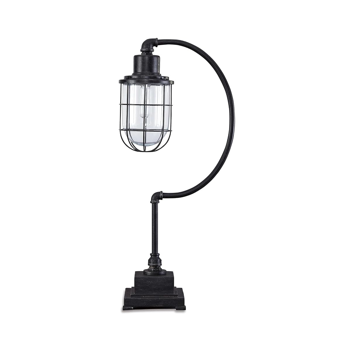 Signature Design by Ashley Jae Industrial 33.25 Metal Desk Lamp with Glass