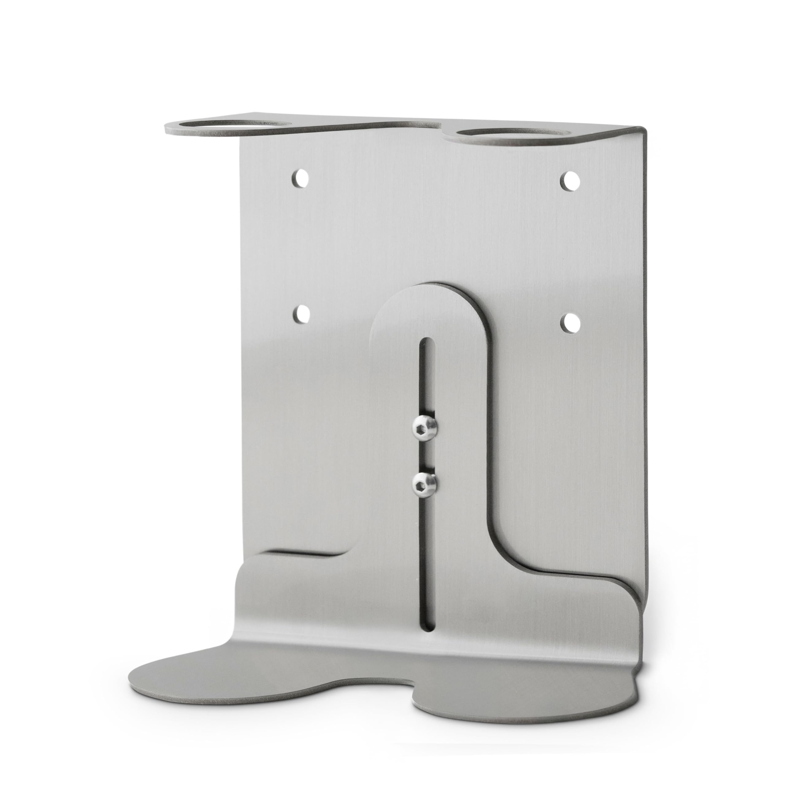 Kuishi Supporto doppio per dispenser di sapone a parete in argento satinato, supporto per flaconi di sapone da 250-500ml, dispenser di sapone a parete, resistente alla corrosione, flaconi non inclusi