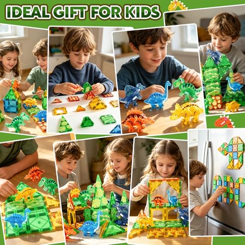 Dinosaur Toys Magnetic Tiles DROPS TO - image 2