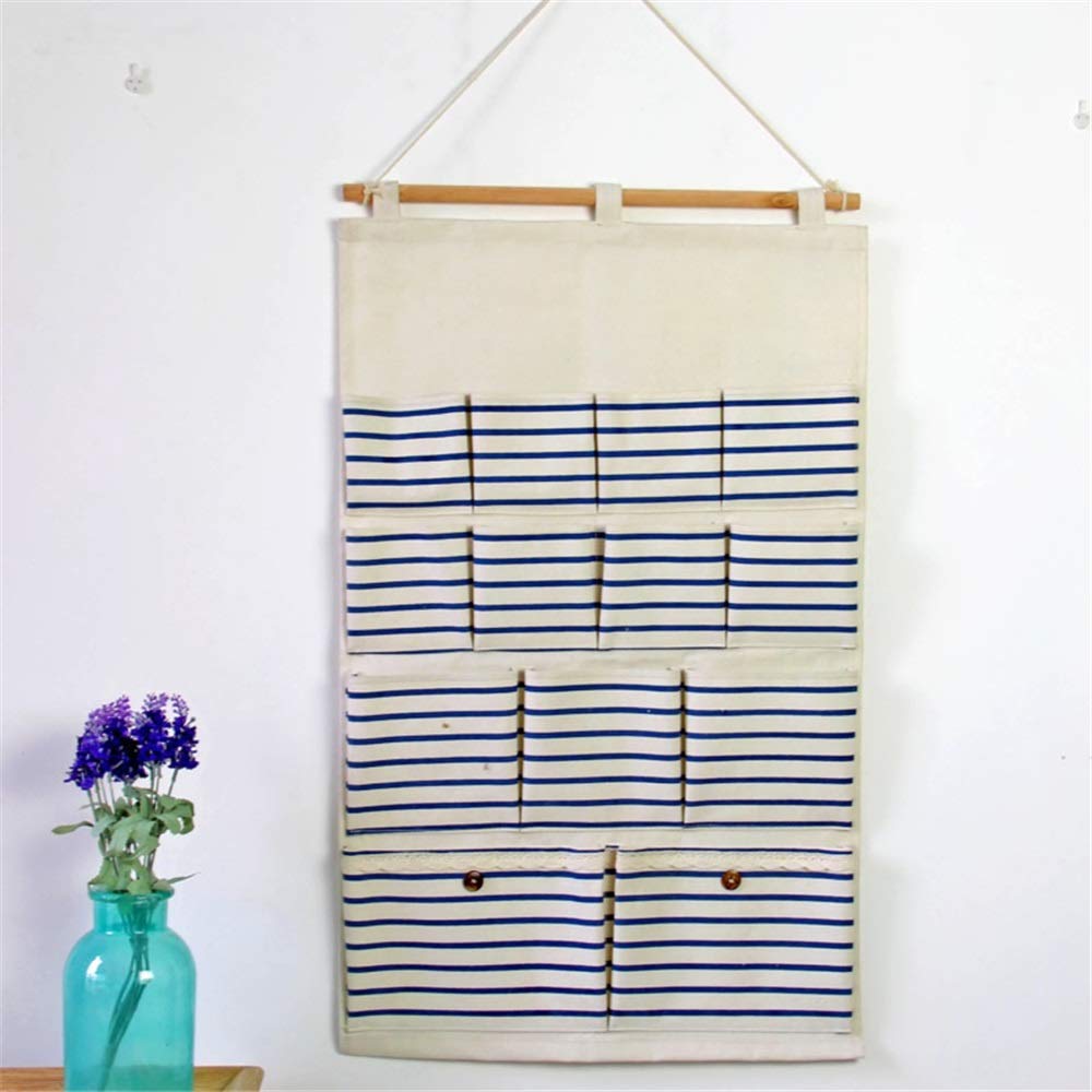 Lot De 4 Sacs De Rangement Suspendus Hosh - En Coton, Pour Mur, Salon, Chambre, Salle De Bain, Gain De Place