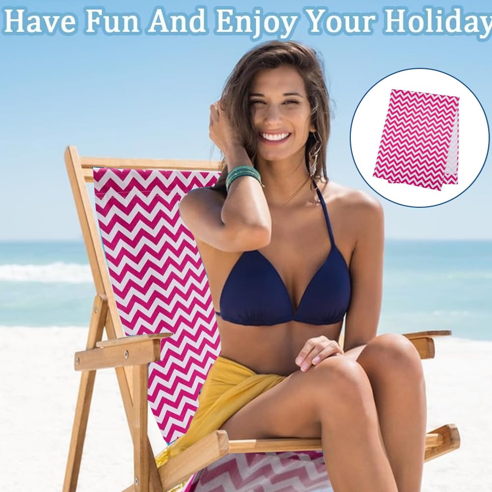 GORGECRAFT 2-Pack Beach Sling Chair Replacement Canvas - White Fabric For Outdoor Lounge Chairs (120x43cm)