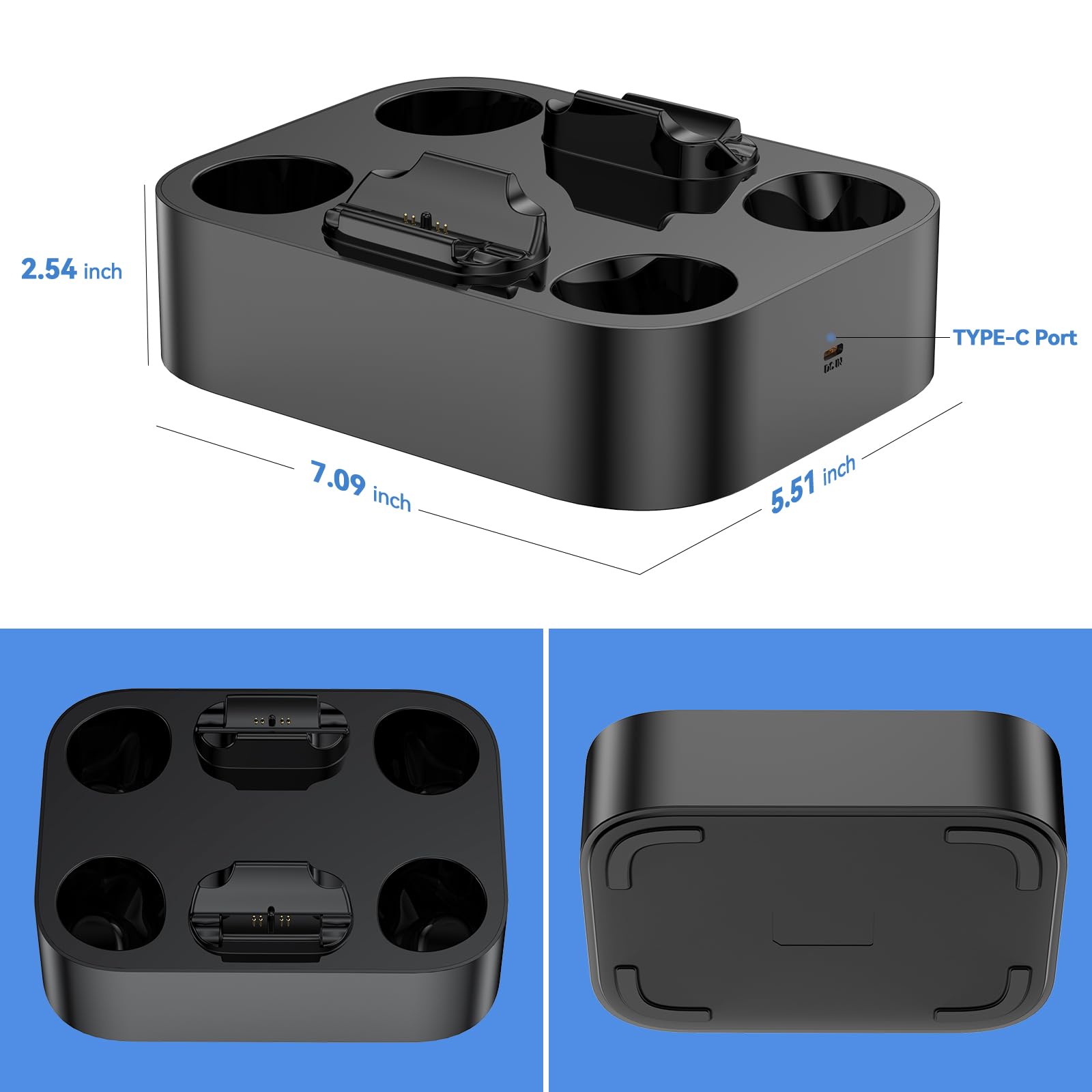 LVFAN Stazione di ricarica per controller PS5, controller PS5, dock di ricarica veloce con protezione chip di sicurezza e indicatore LED, stazione di ricarica per controller Playstation 5 (nero)