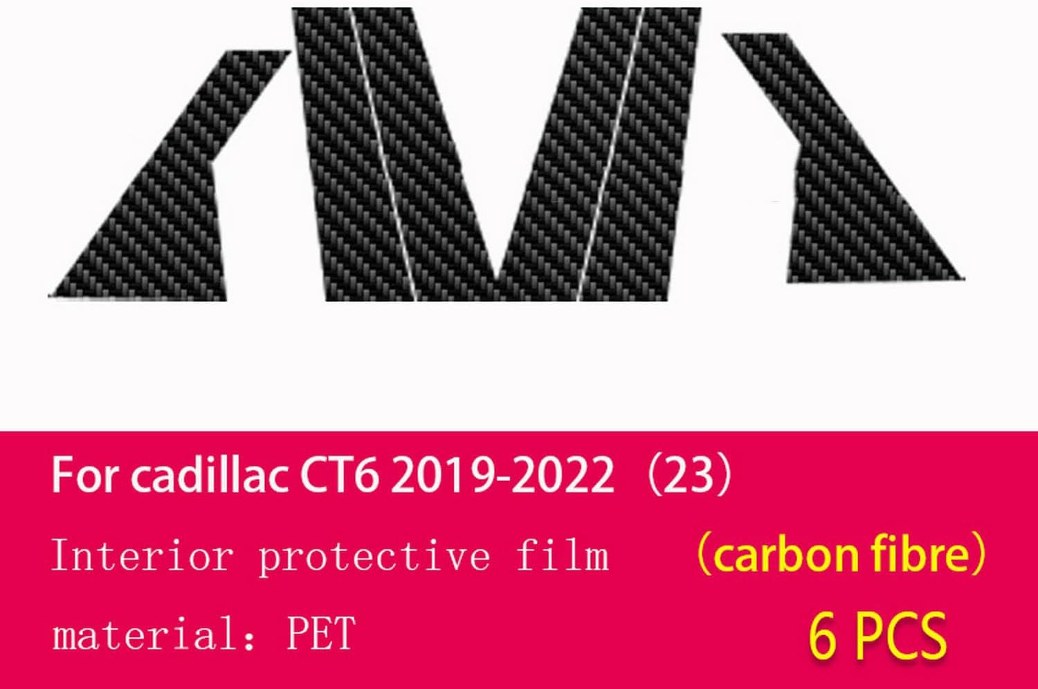 JCAKES Car Exterior Car B C Window Pillar Anti-Scratch TPU Protective Film Anti-Scratch Repair Film PPF，for Cadillac CT6 2019-2023